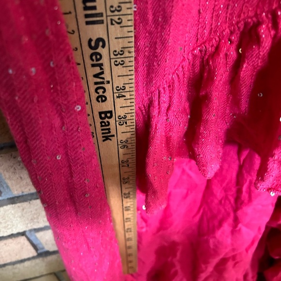 Sundress Juliana Sequin Dress Saint Barth Blush Pink Flowy High Low Size M/L - Picture 6 of 8